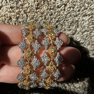 Elegant Gold and Silver meta Women's Indian Bracelet